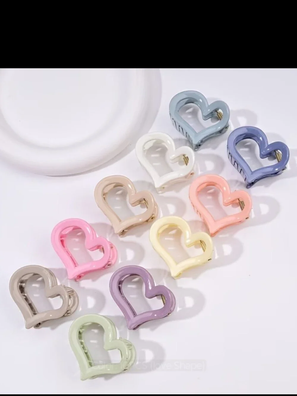10 Pieces Heart-Shaped Hair Claw Clip Set — Pastel Multi-Color Coquette